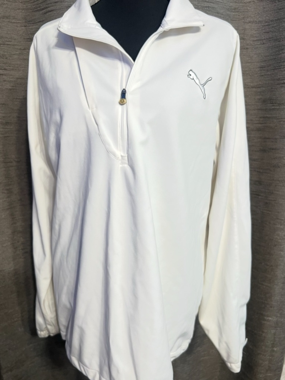 Puma White Half-Zip Windbreaker Jacket